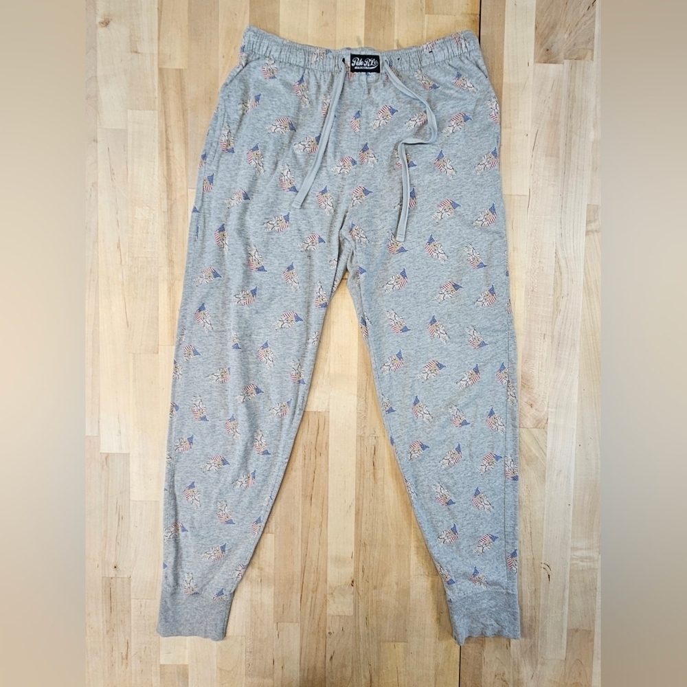 Polo Ralph Lauren Men's Bear Gray Jogger Pajama Pants Cotton Medium